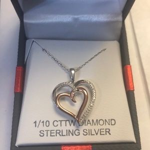 Genuine Diamond 14K Rose Gold Over Silver Sterling